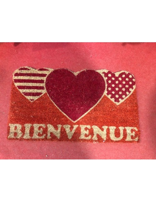 Tapis en fibre de coco "COEUR"  - 1