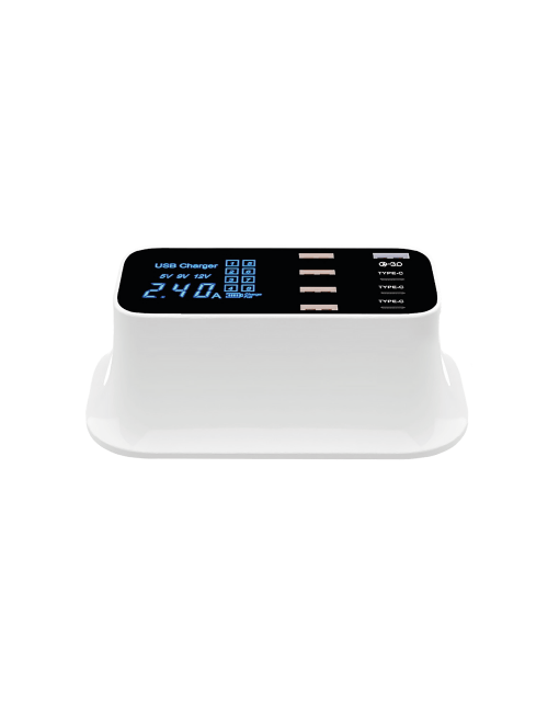 XQISIT - Station de charge usb 8 ports 40w - Blanc  - 1