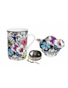 MUG 300ML+FILTRE+REPOSE-SACHET PAPILLONS