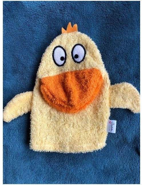 Gant de toilette marionnette "Canard" de chez ISABELLE LAURIER  - 1